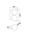 INTERLAKEN * APLIQUE IP54 2*G9 NEGRO